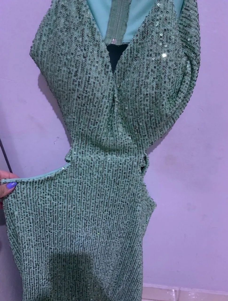 vestido paetê verde - Foto 2