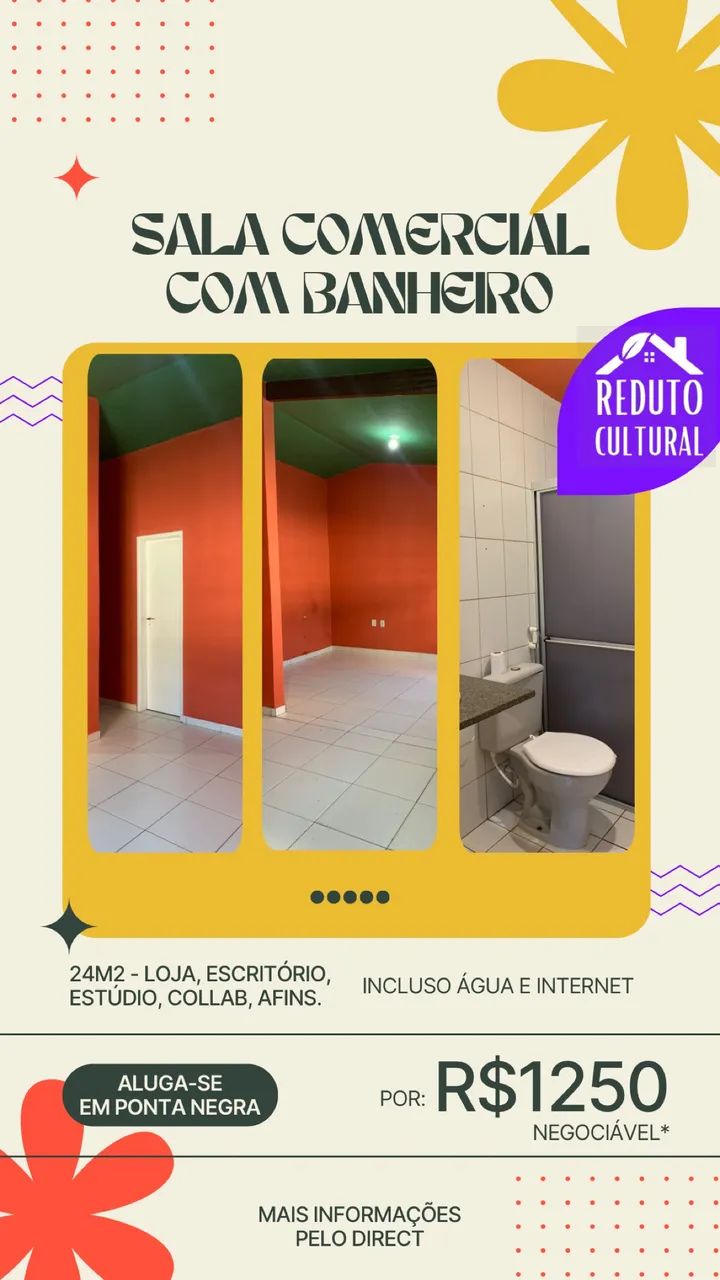 Sala comercial em espaço colaborativo 