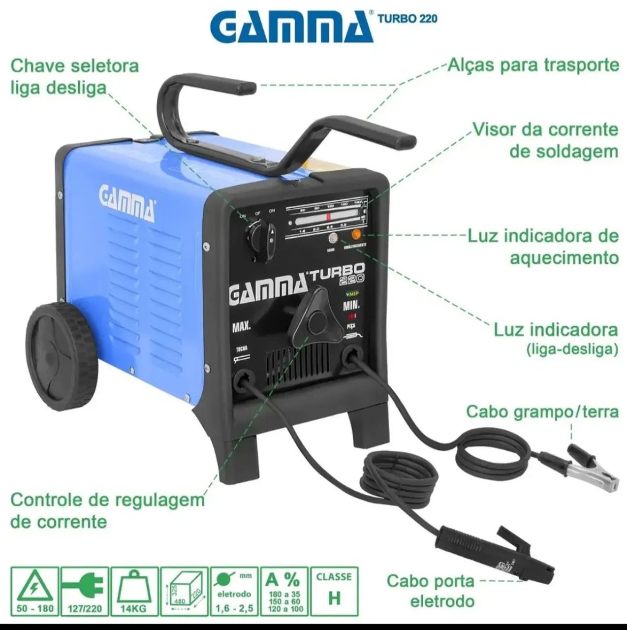 Maquina de solda gamma turbo 220 - Foto 6