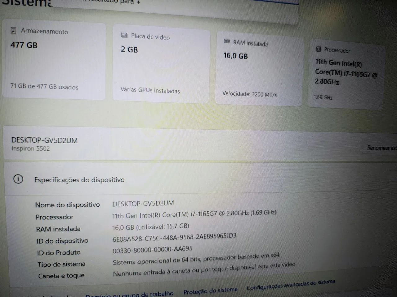 Notebook Dell Inspiron 16gb ram, core i7, SSD 3200MB/s - Foto 2