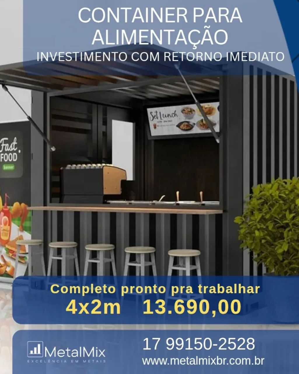 Container e trailer de alimentação  - Foto 2