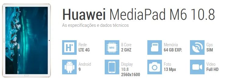Tablet Huawei MediaPad M6 10.8" - Excelente Estado - Foto 2