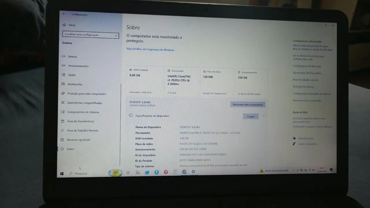 Notebook Samsung 15,6" | i3 7ª Geração | SSD 256GB | 4GB RAM - Foto 4