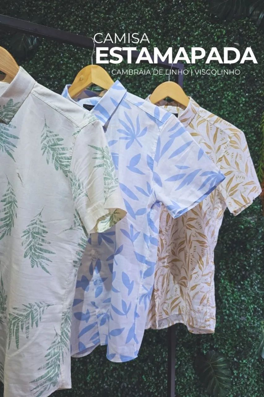 Camisa Linho Estampada