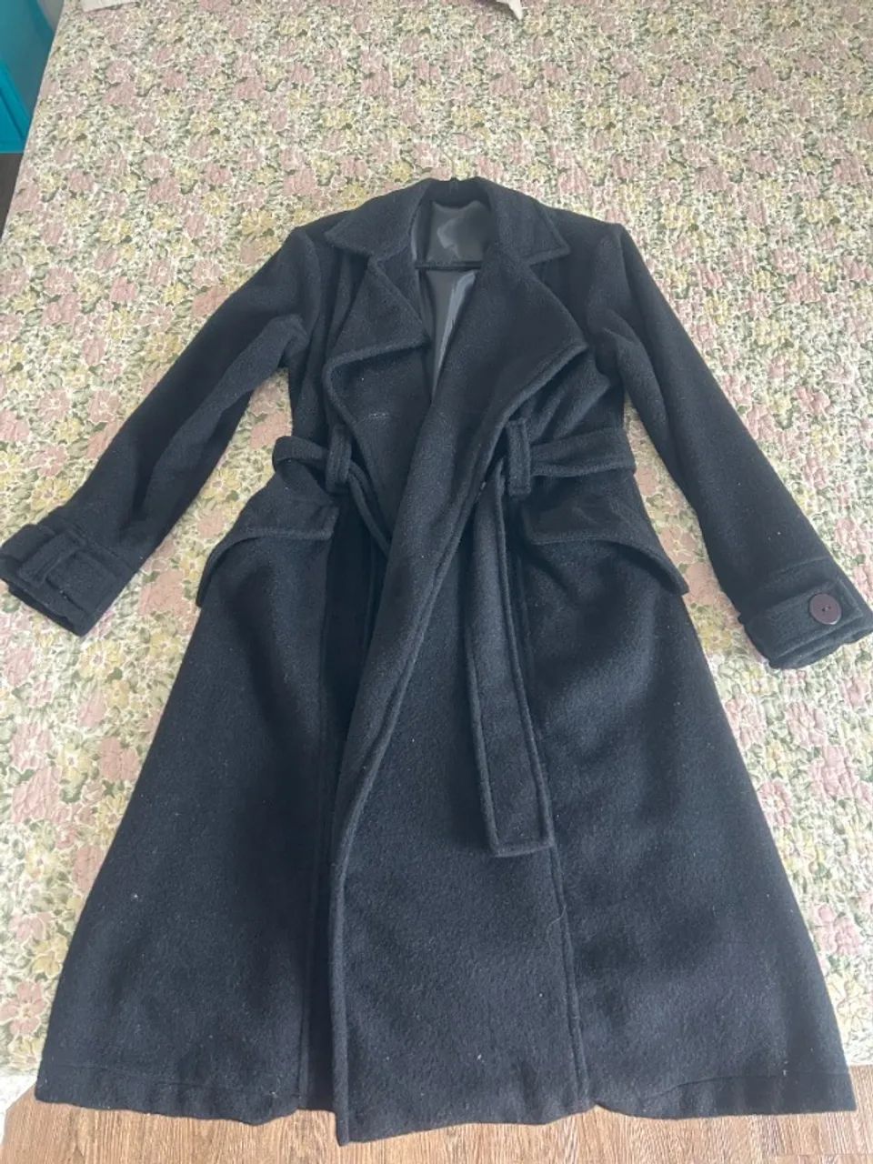 Casaco Sobretudo em lã - Preto
