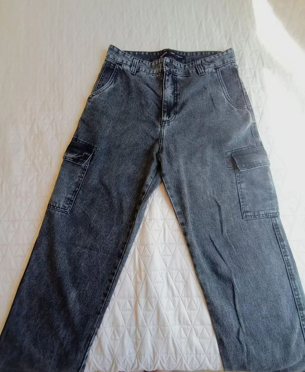 Calça jeans bluesteel baggy cargo 38 - Foto 3