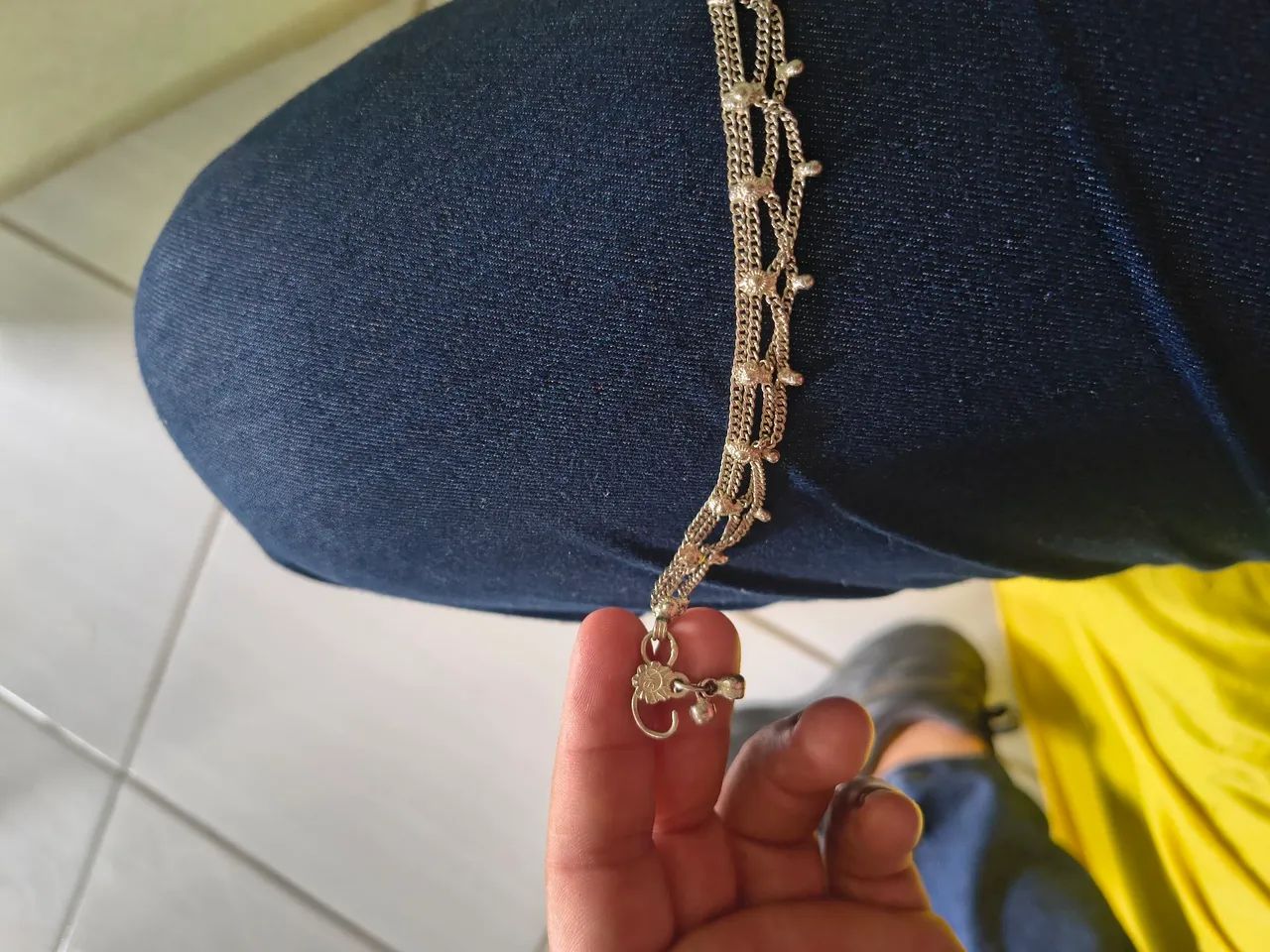 Tornozeleira de prata  - Foto 2