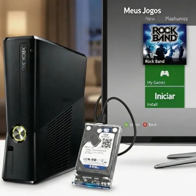 Super Hd 500gb + Games Xbox 360 Xploit Transparente