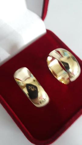 Par aliança moeda Antiga cor de Ouro - Foto 5