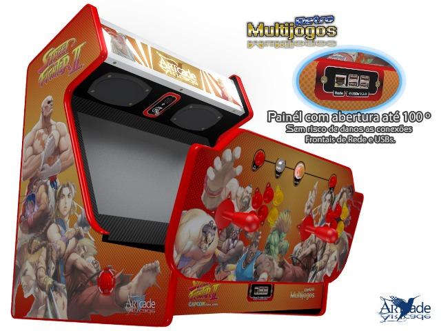 Arcade Bartop Fliperama Multijogos Retro Tema: Street Fighter ll com 7050 jogos Tela: 22" - Foto 6