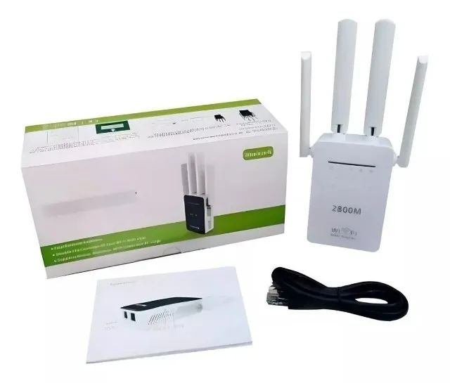 Repetidor De Sinal Wi fi Amplificador De Sinal Com 4 Antenas 545