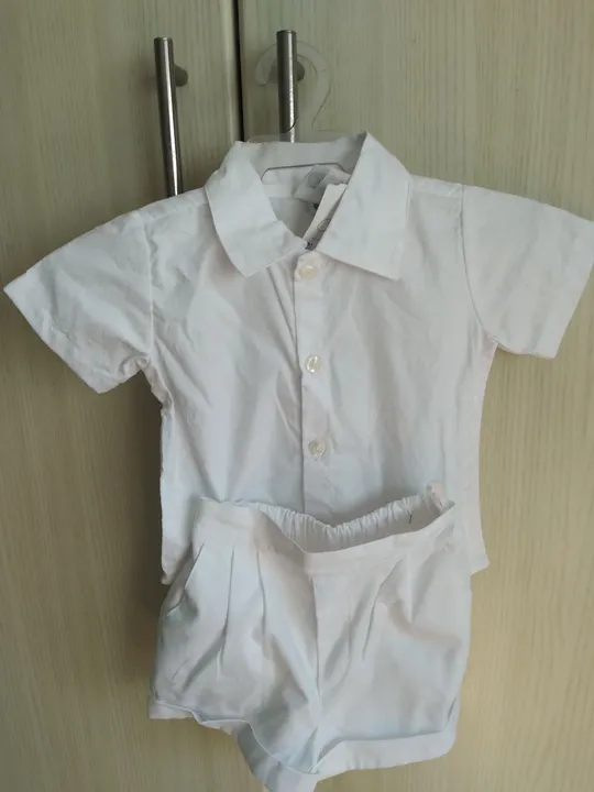 Batizado conjunto para Bebê - Branco - Tamanho P