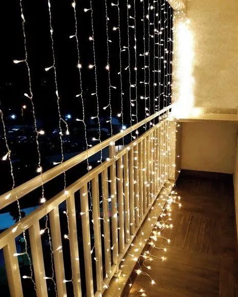 Cortina de LED para decoração de varanda