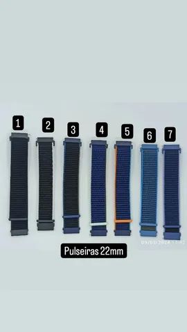 Pulseira Nylon Velcro 20mm 22mm para relógio smartwatch universal  - Foto 5