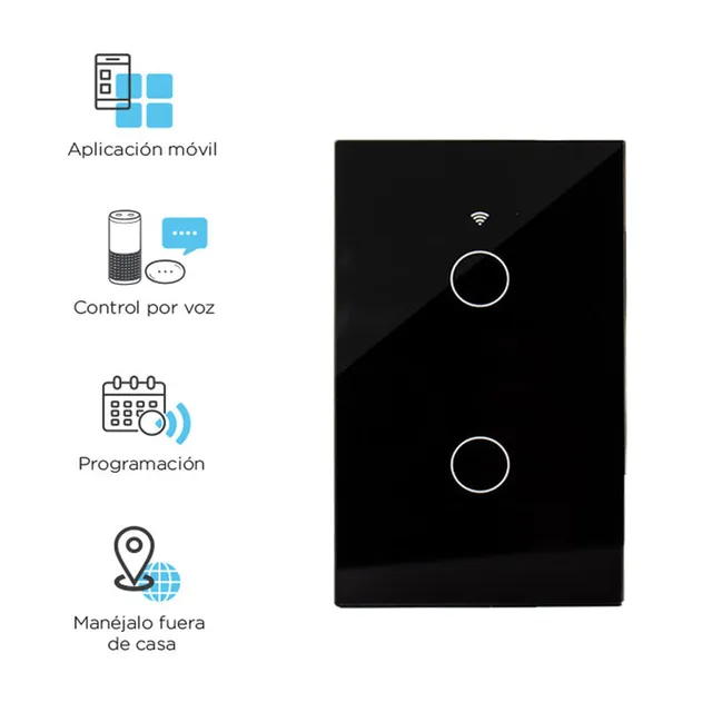 Interruptor Inteligente Ekaza Touch 3 Tecla Wifi Alexa Preto