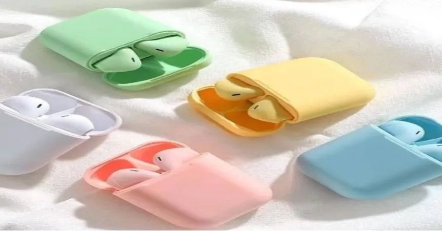Fone de ouvido sem fio Bluetooth i12 Tws Inpods Macaron