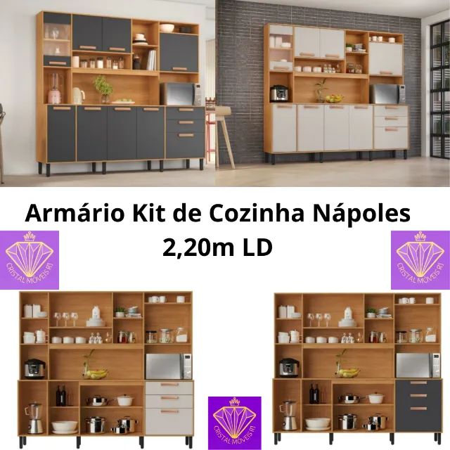 Armário Kit de Cozinha Nápoles 2,20m LD