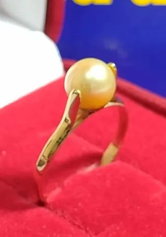 Anel Pérola 5 mm Ouro 18 Kilates 1.30 Gramas 