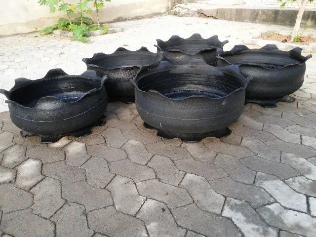 Vaso de Plantas Feito de Pneu - Foto 2