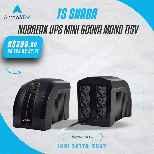 Nobreak TS Shara UPS Mini 600VA Mono 115V