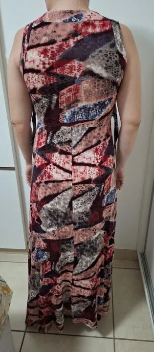 Vestido estampado longo vinho - Foto 2