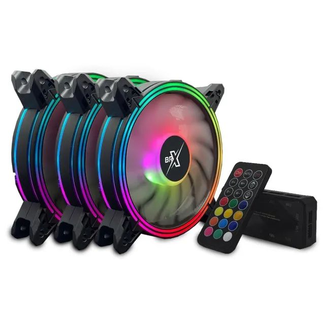Kit 3 Cooler Fan BRX 120mm c/ Controle RGB - WZetta