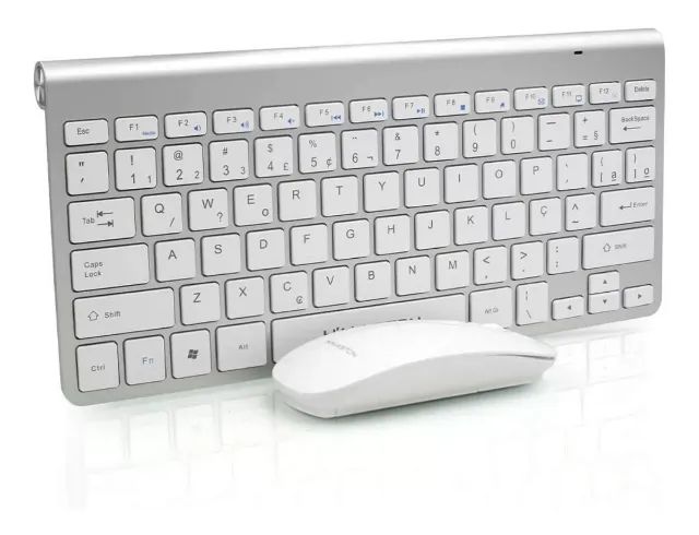 Kit Mini Teclado E Mouse Sem Fio Slim P/ Notebook - Foto 4