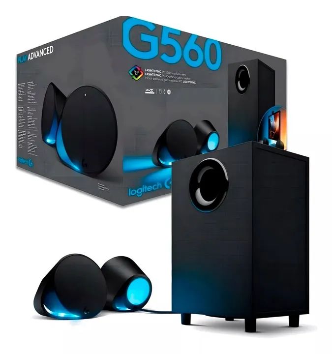 Auto falantes para games longitech g560 rgb novo Parcelo no cartão com taxa da máquina  - Foto 3