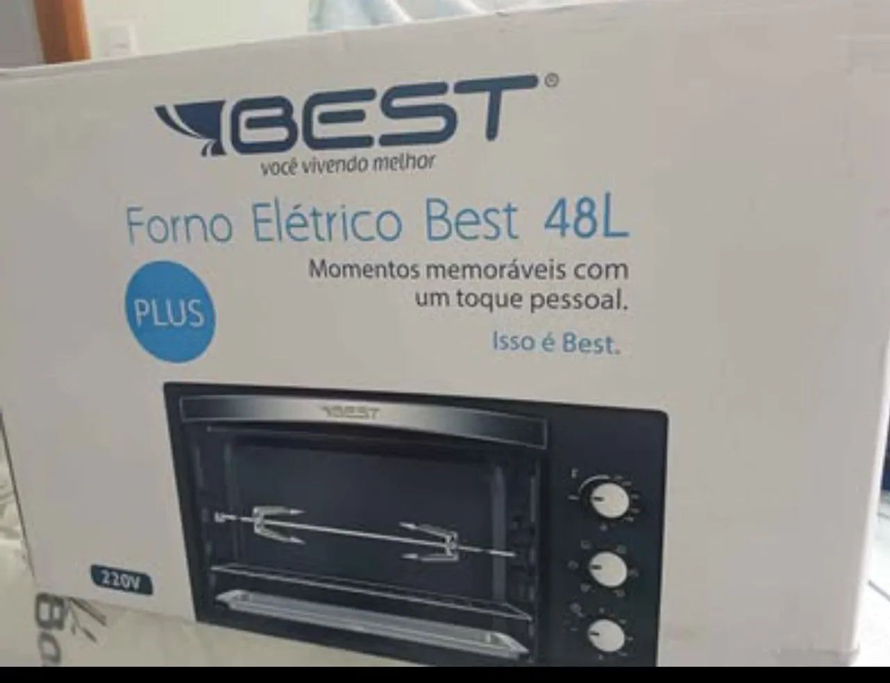 Forno elétrico Best plus 48L preto com branco, 220v - Foto 3