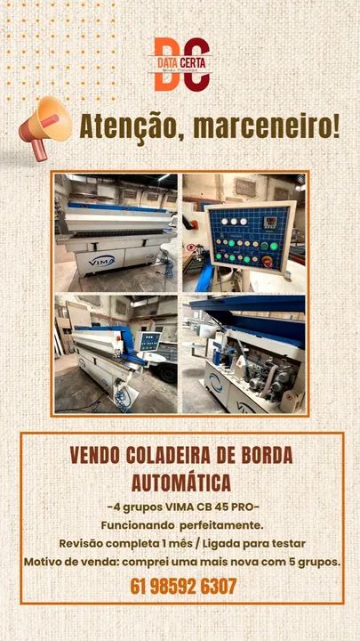 Coladeira de borda VIMA CB 45 PRO. 4 grupos