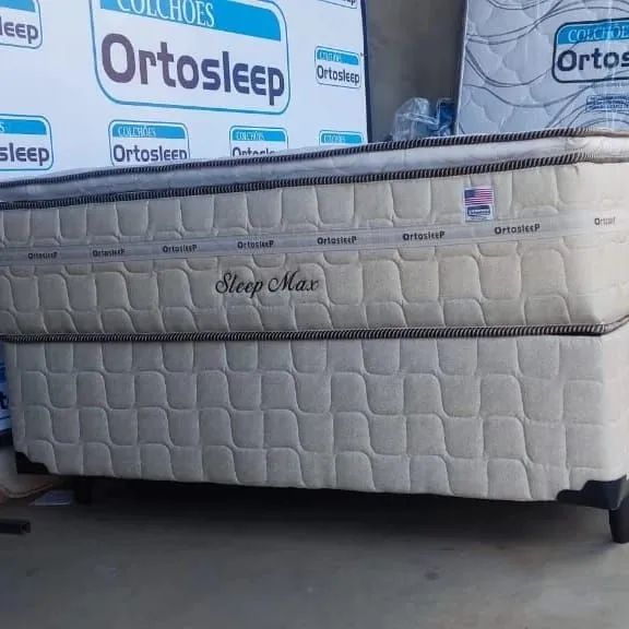 Cama casal com colchão sleep max alto e confortável