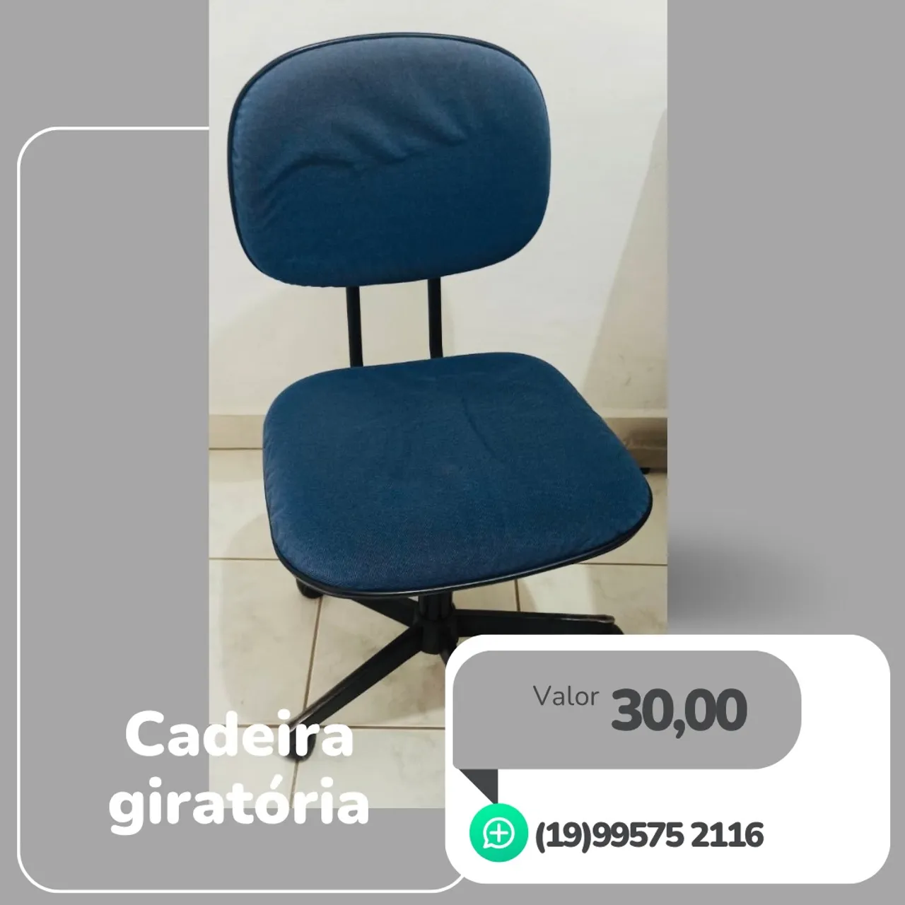 Cadeira Giratória Azul - Conforto e Qualidade