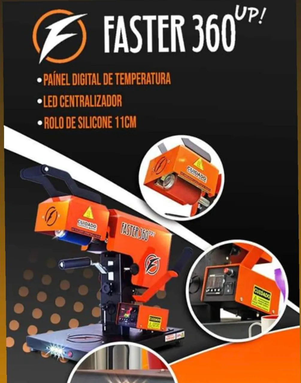 Máquina de gravação a quente Faster 360 UP + impressora HP colorida + gravadora a lazer