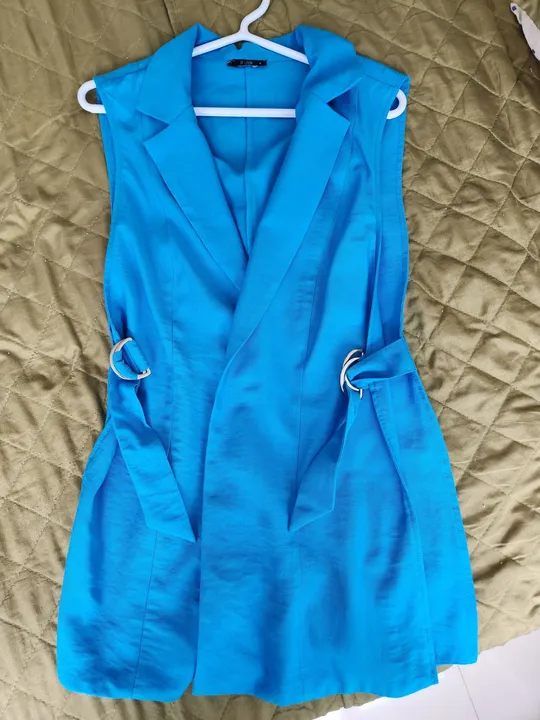 Maxi Colete - Alfaiataria - Azul - Tam M - Usado