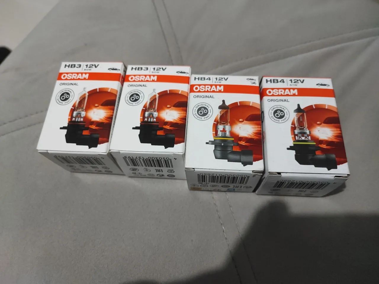 Lâmpadas OSRAM HB3 e HB4 12V 51W Novas