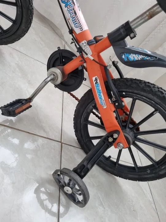 Bicicleta Infantil Aro 16 Nathor Extreme Laranja (usado) - Foto 5