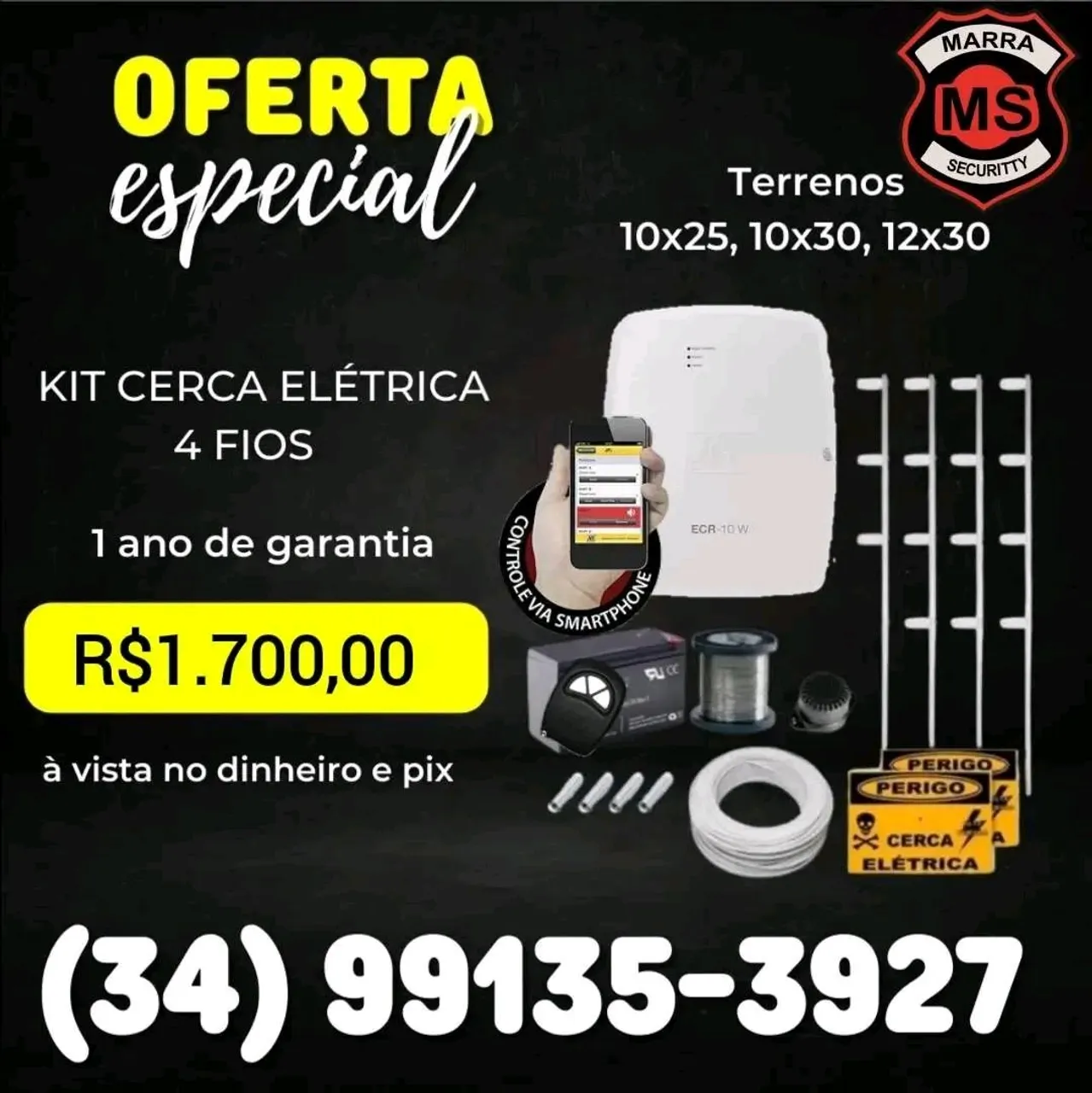 Kit Cerca Elétrica 4 Fios - Segurança para sua casa!