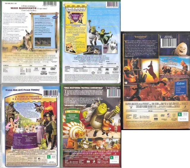DVD: Shrek (tetralogia) + Gato de Botas (dublado & legendado) filme de animação & comédia  - Foto 3
