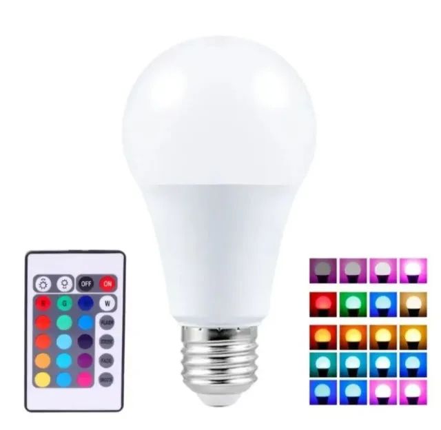 KIT 4 Lâmpadas Led RGB 16 Cores 5W Bivolt E27 +Controle Remoto - QUATRO UNIDADES+ CONTROLE - Foto 4