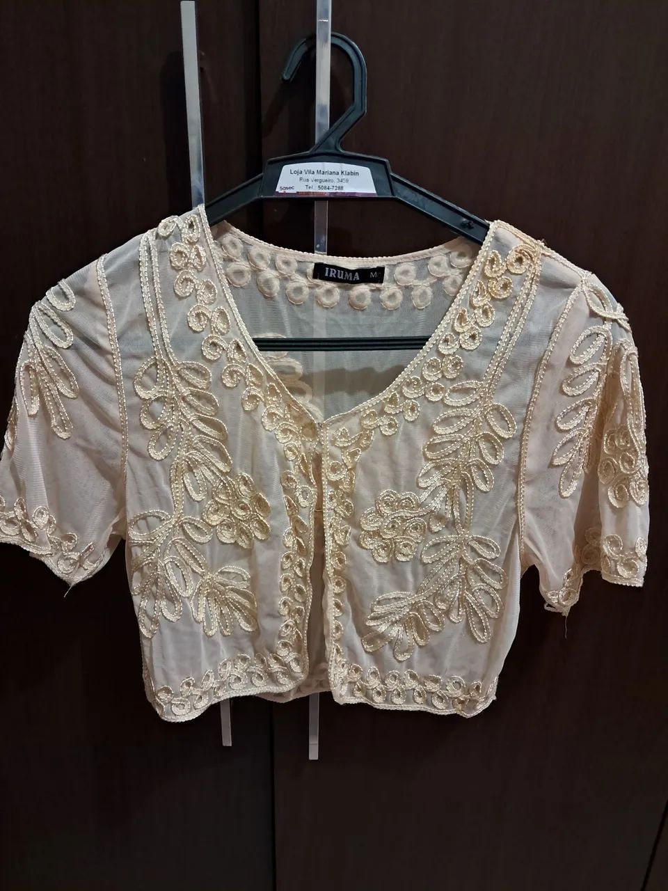 Bolero bordado bege IRUMA M