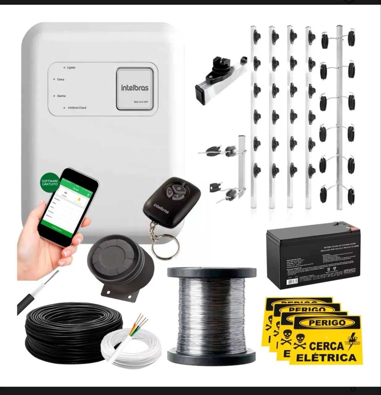 Kit Cerca Elétrica Industrial 30m Big Intelbras App 0.45 - Foto 2