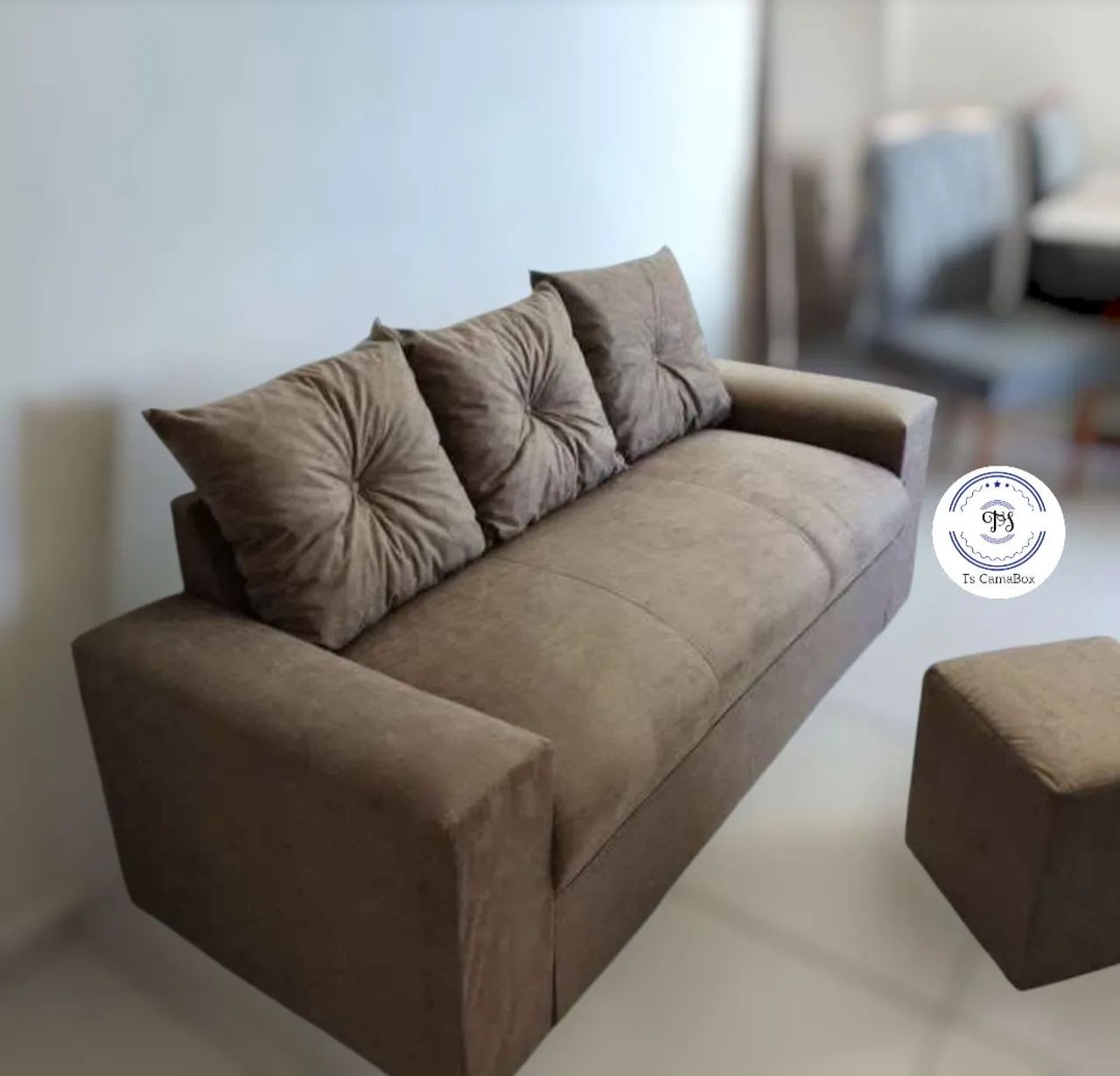 Sofá almofadado direto da fabrica