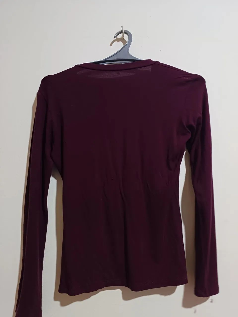 Blusa Manga Longa Decote  Vinho - Foto 2