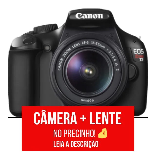 Canon EOS Rebel T3 (1100D) + Lente 50mmf/1.8 R$699