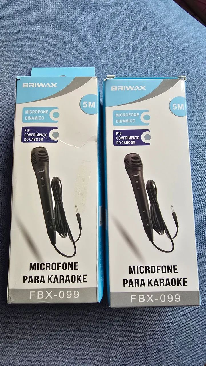 Microfone para Karaokê Briwax FBX-099 - 5 Metros