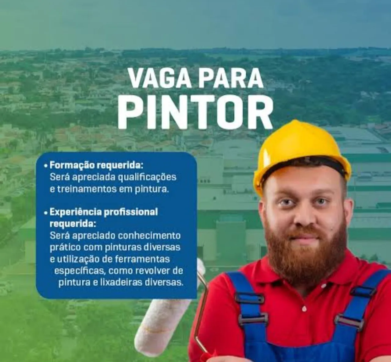 Vaga Pintor Parede Profissional em SJC.