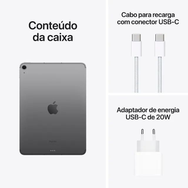 Apple 2025 iPad Air de 11 polegadas (Wi-Fi + Cellular, de 256 GB) - Cinza-espacial (M3) - Foto 3