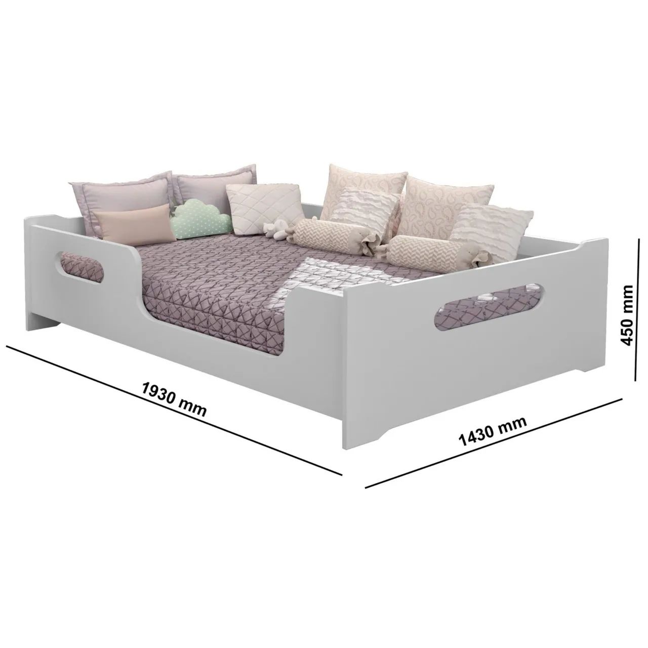 Cama Montessoriana Casal  Branco tt76 - Foto 3