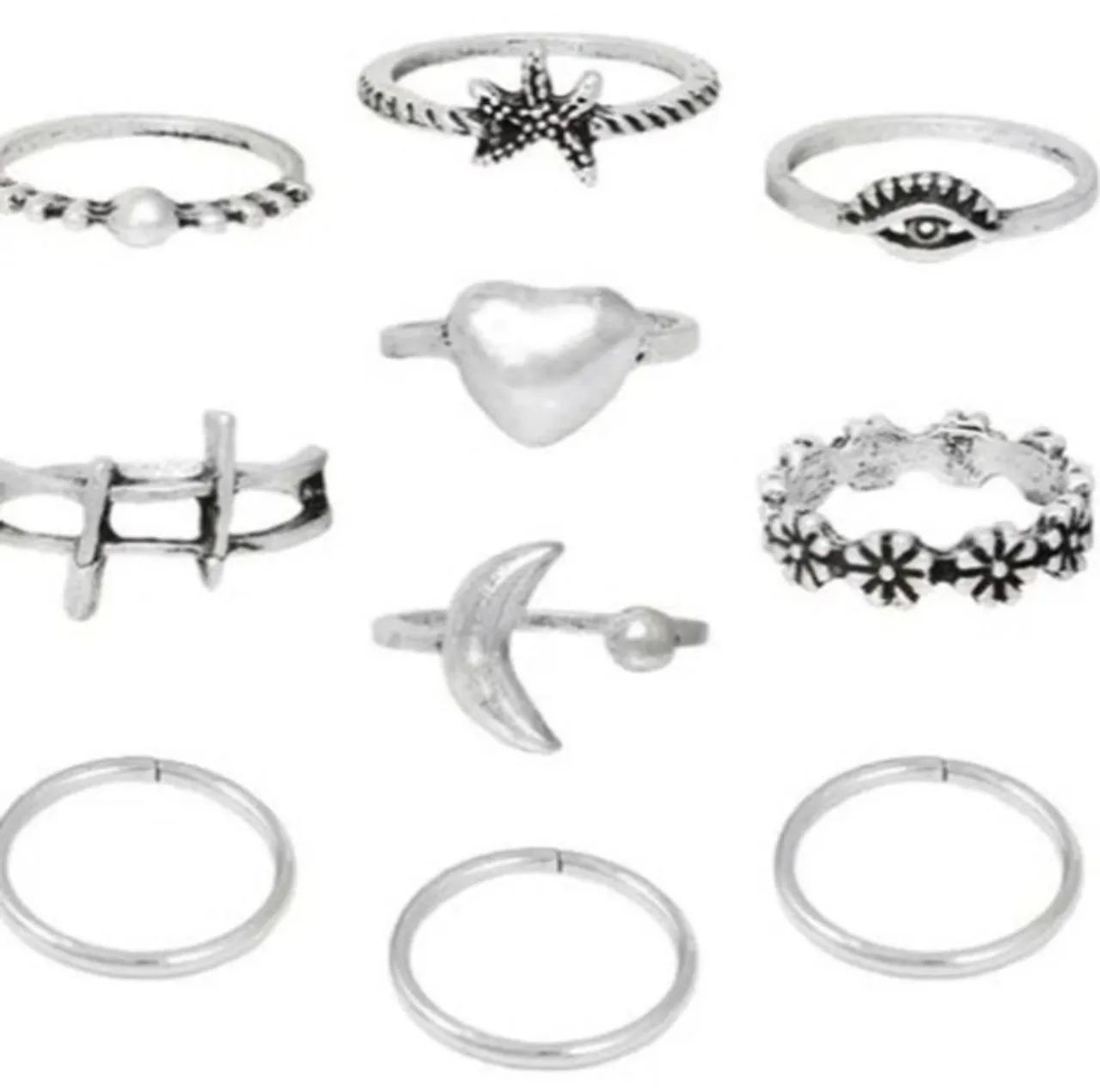 KIT COM 10 ANÉIS PANDORA VARIADOS - PALÁDIO