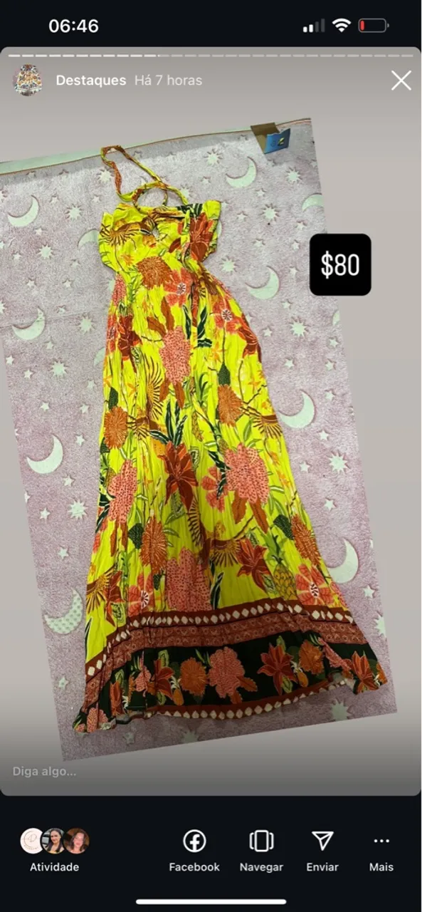 Vestido longo estampado floral